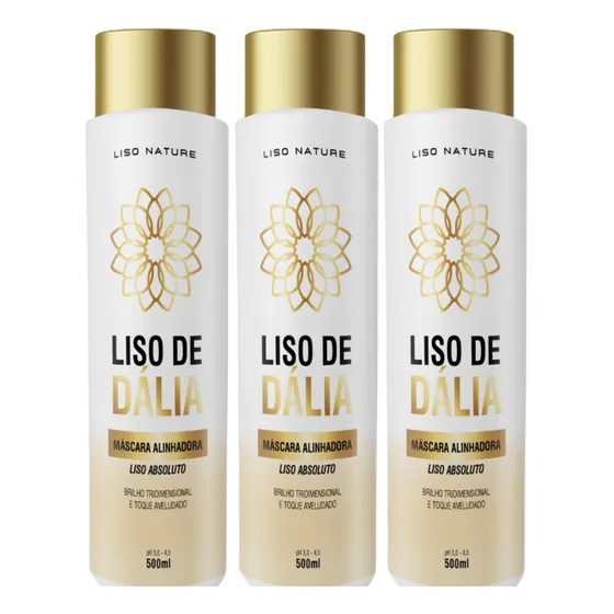 Progressiva Orgânica Liso Dalia 3 Frascos 500ml Dia Das Mâes