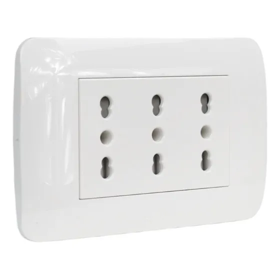Toma De Corriente Triplex 10/16a 250v Blanco Lexo