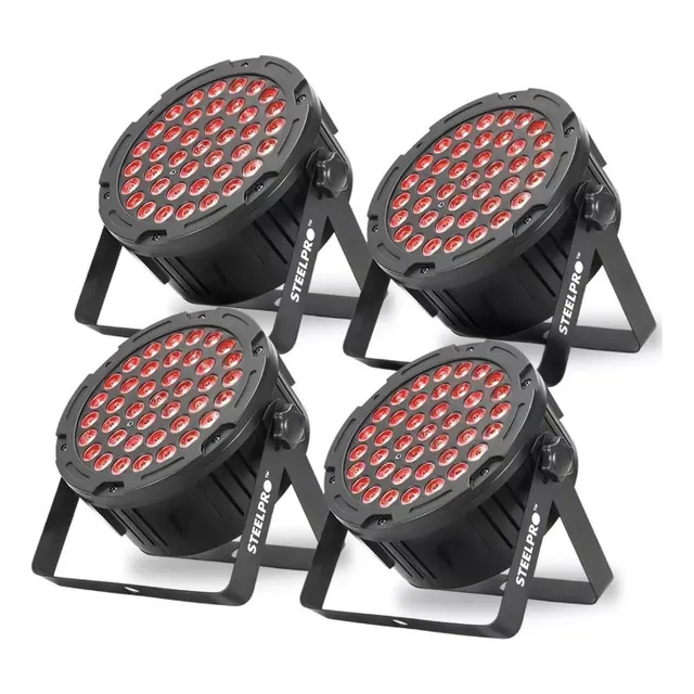 Cañon Par Led 40 X 3 Watts- 4 Piezas- Rgb 403-mpr Steelpro