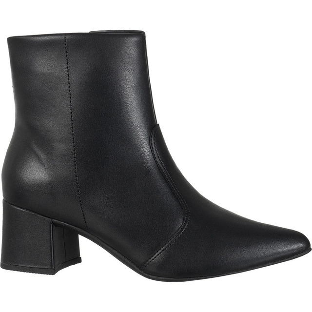 Bota Feminina Bico Fino Cano Curto Salto Clássica Elegante Bota Feminina Bico Fino Cano Curto Salto Clássica Elegante