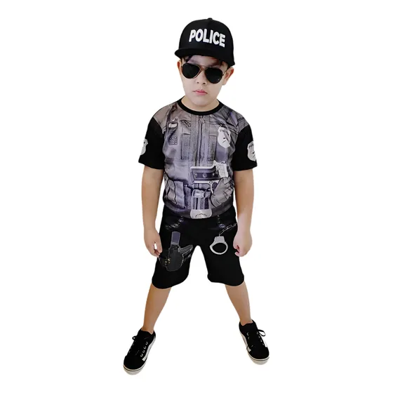 Fantasia Infantil Menino Policial Com Boné