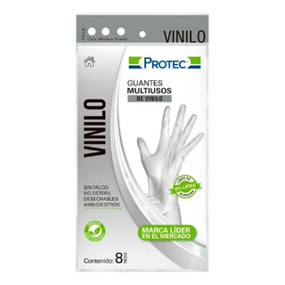 Guantes Multiusos De Vinilo Desechables Talla M Protec C/8pz Guantes Multiusos De Vinilo Desechables Talla M Protec C/8pz
