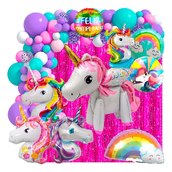 50 Art Unicornio 3d Candybar Cumple Globo Arcoiris Nube