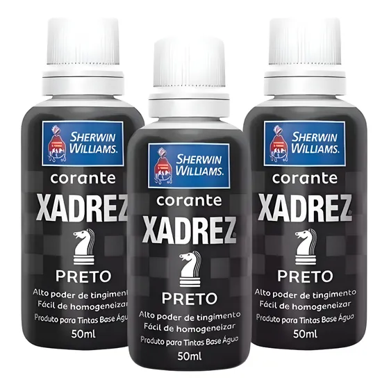 Corante Bisnaga Xadrez Líquido 50ml Pigmento Parede 3un