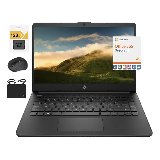 Laptop Hp 14 14'' Intel Celeron Quadcore 8gb 64gb -negro