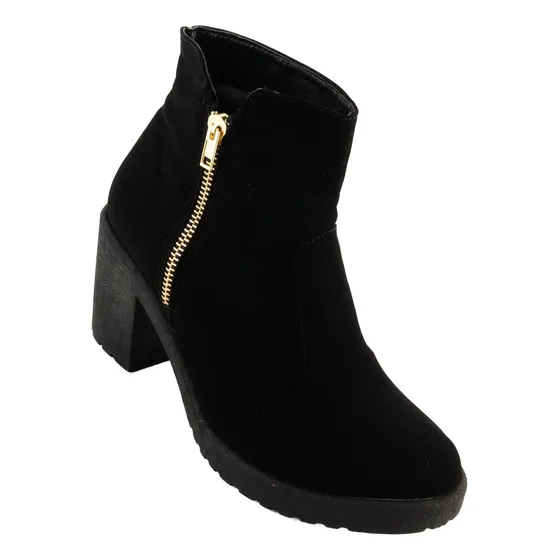 Botas Mujer Tacón Dama Vestir Casual Cómodas Negras 931-n
