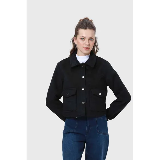 Chaqueta Mujer Sobrecamisa Negro