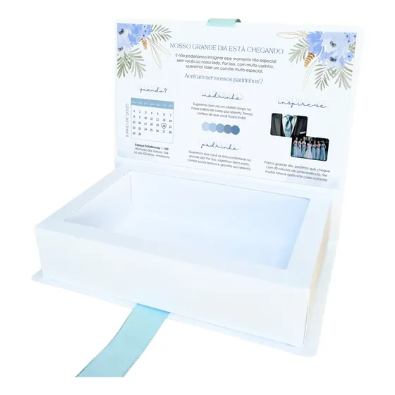 8 Convites Padrinhos Casamento Manual Fita Cetim 15x9cm