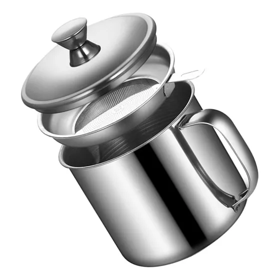 Olla De Aceite Con Filtro De Acero Inoxidable 1,4 L