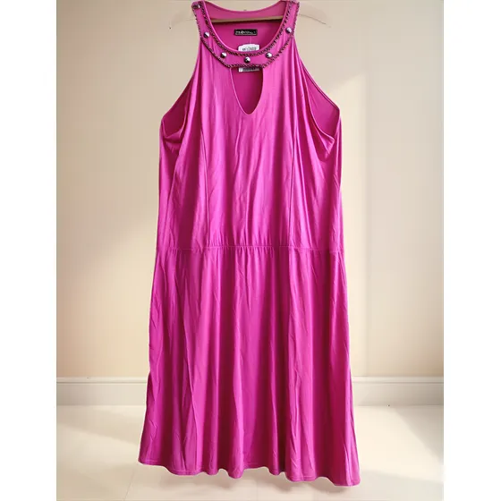 Vestido Dama Gran Calidad. Nuevo.t.l/xl.algodón Fucsia Único