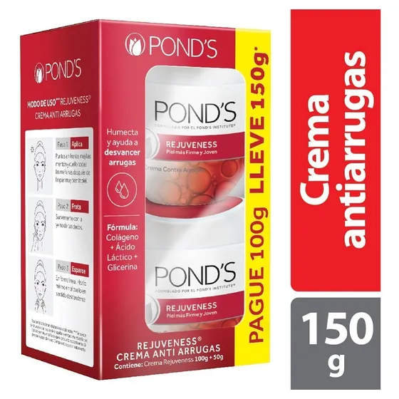 Crema Ponds 100 Gr Rejuveness + Crema Ponds 50 Gr Rejuveness