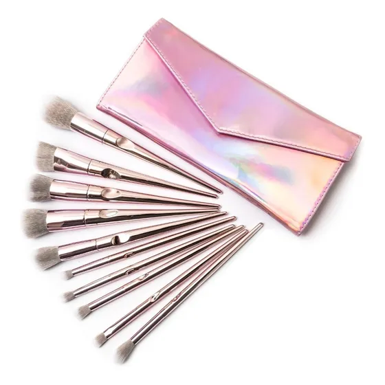 Set De Pinceles Para Maquillaje X10 Sobre Unicornio P9850 Color Tornasolado