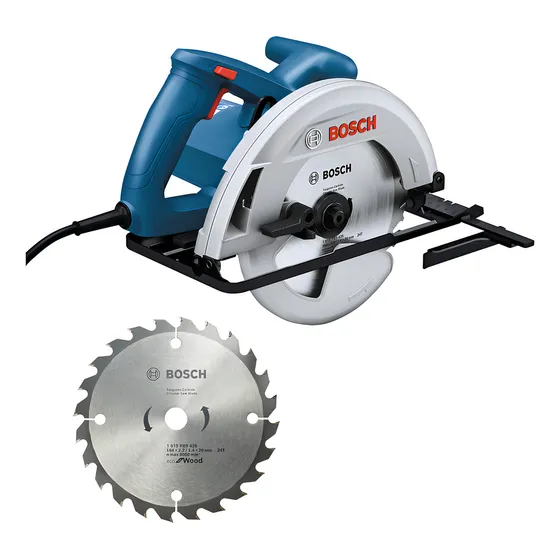 Sierra Circular Electrica 1300w 184mm Mano + Disco Bosch Mm Color Azul