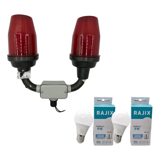 Sinalizador Duplo C/ Fotocélula Topo Para-raios Com Lâmpada