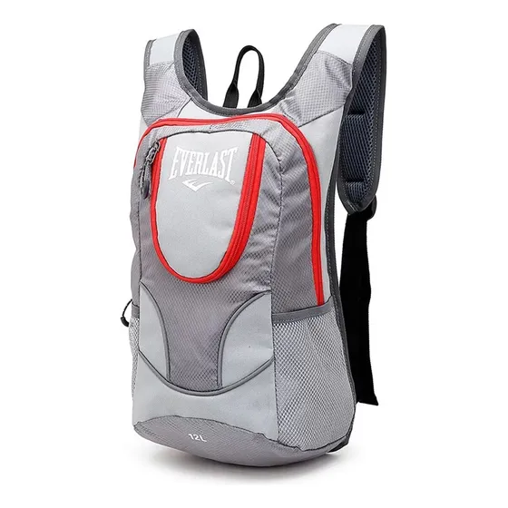 Mochila Urbana Everlast 21413 Trekking Running Ciclismo Hidratadora Color Gris/rojo 12L