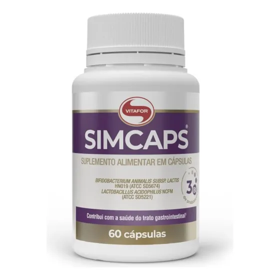 Simcaps Mix de Probióticos da Vitafor Pote com 60 Cápsulas