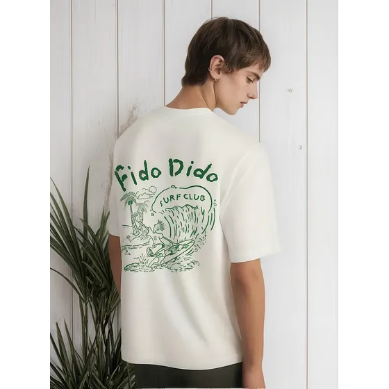 Remera Oversize Fido Dido 100% Algodón Peinado -redwhite