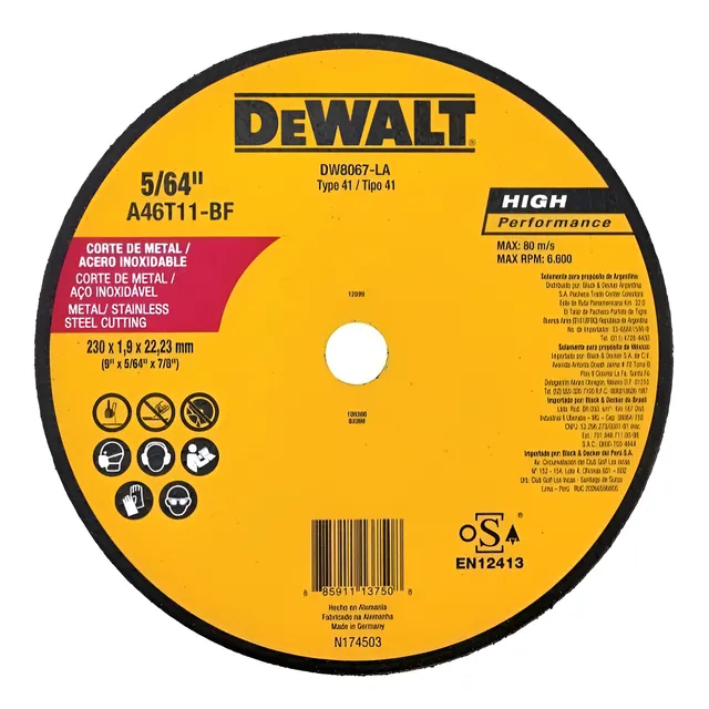 Disco Corte Metal 230 Mm Metal, Ladrillo Bloque Abrasivo !!!