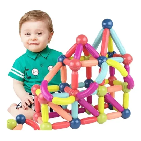 Juego Bloques Para Armar Magnéticos Barra Magnetic 42 Piezas