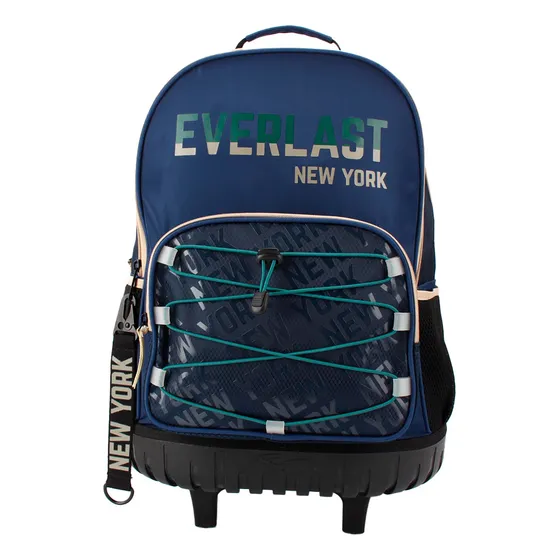 Mochila Everlast C/ruedas Azul Niño Diseño de la tela Liso