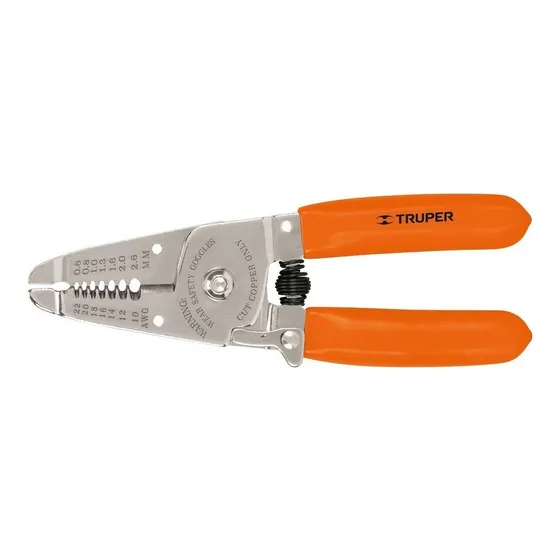Alicate Pelacables 6'' 6 Mordazas 22-10 Awg Truper 17356