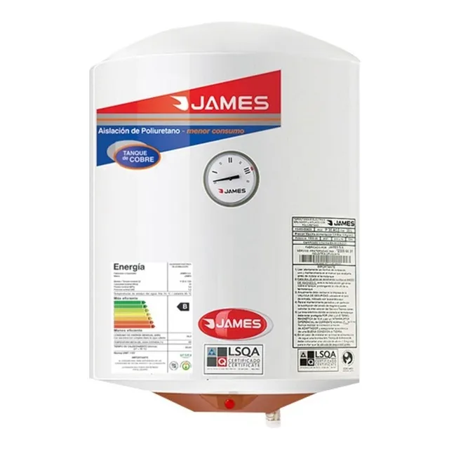 Calefon cobre cilíndrico James 60 Lts eficiencia energetica A