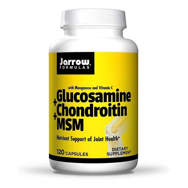 Jarrow Formulas Glucosamina + Condroitina + Msm - 120 Cápsulas - Apoyo Nutritivo Para La Salud De Las Articulaciones - Con Vitamina C Y Manganeso, Fuente Orgánica De Azufre Y Minerales Antioxidantes