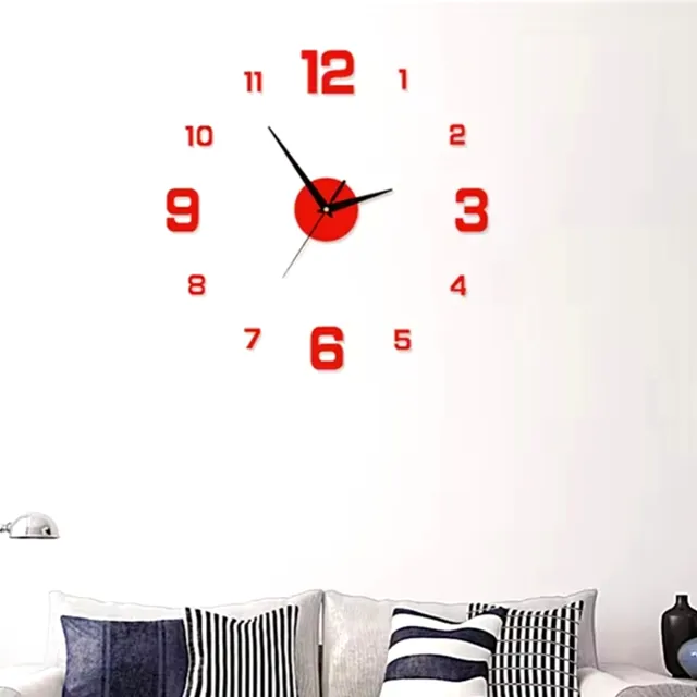 Reloj De Pared Decorativo Moderno Minimalista 40cm Rojo