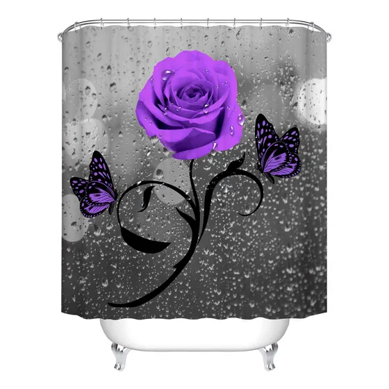Miranda's Bridal Cortina Ducha Floral Para Baño Diseño Tela