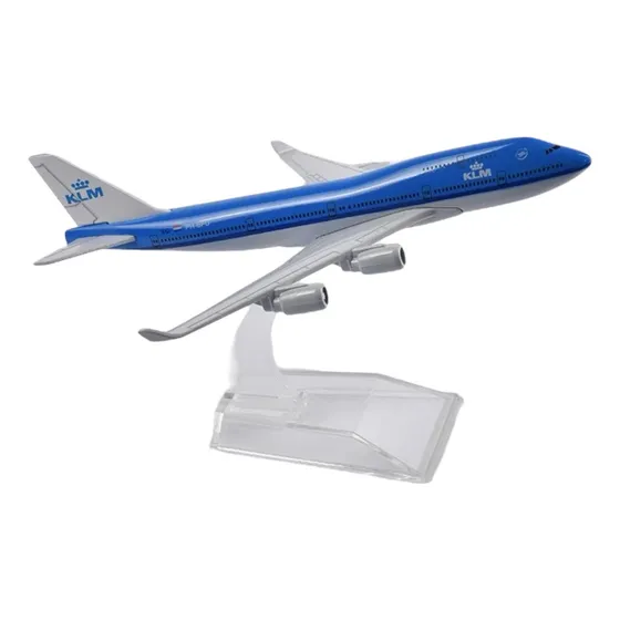 Miniatura De Avião Boeing 747 Klm Airlines Metal 16cm