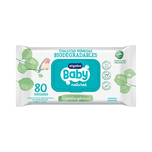 Baby Toallitas Biodegradables Húmedas 80u Algabo