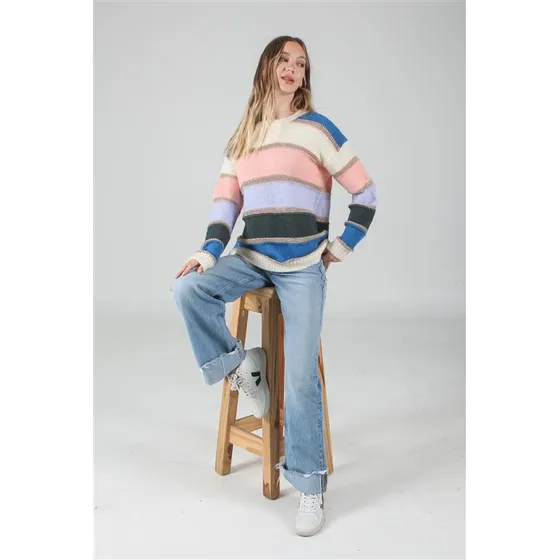 Sweater Giulia Rayado Con Lurex Gu21151 Arizona Colores