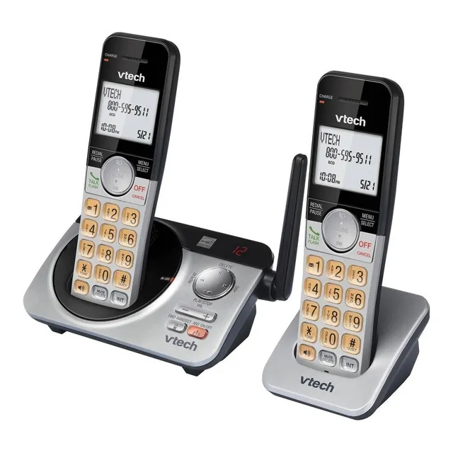 Teléfono Inalámbrico Vtech Cs5229-2 Plateado Y Negro