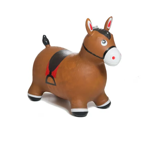 Caballito De Goma Saltarin Resistente Inflable Musical 50kg Color Marrón Love 5912M