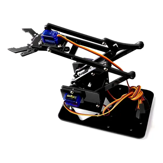 Kit Braço Robótico Em Acrílico + 4 Servos Para Arduino