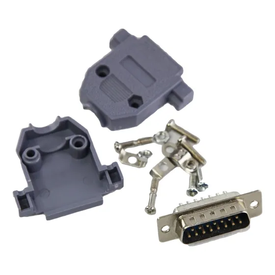 Conector Ficha Db-15 Db15 Macho 15 Pines 2 Filas + Tapa Htec