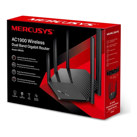 Router Wifi Doble Banda Gigabit Ac1900 Mercusys Mr50g 6anten