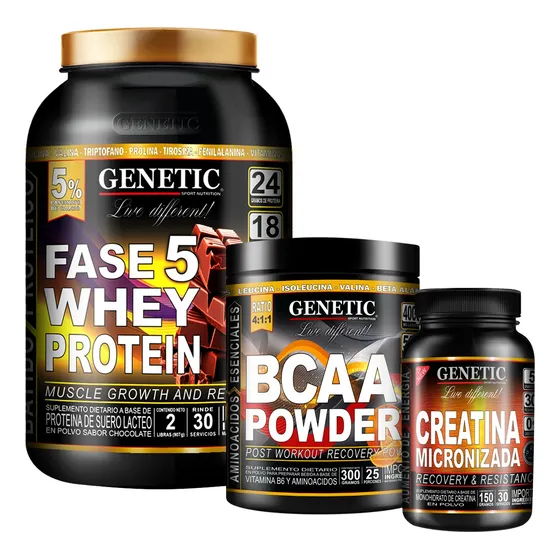 Aumento Muscular Sostenido Proteína F5 Creatina Bcaa Genetic