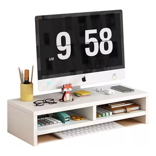 Soporte De Monitor De Escritorio De Madera De 2 Niveles Soporte De Monitor De Escritorio De Madera De 2 Niveles