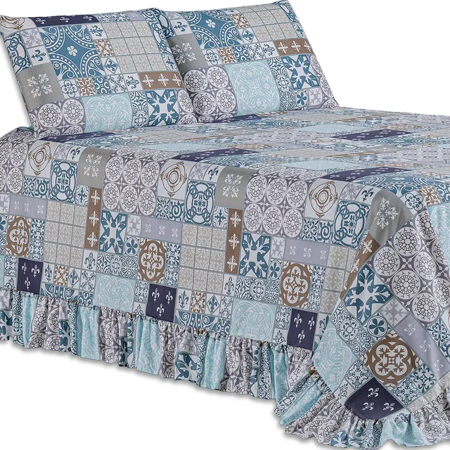 Colcha Premium King 3 Peças Percal 400 Fios Toque Macio