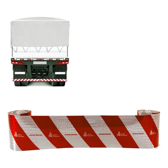 Faixa Refletiva Avery Parachoque Caminhão Carreta Padrão 3m Cor Vermelho Listras
