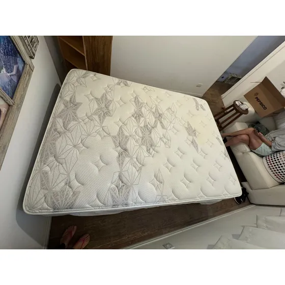 Cama De Casal Box Colchão Ice Gel Latex Cinza