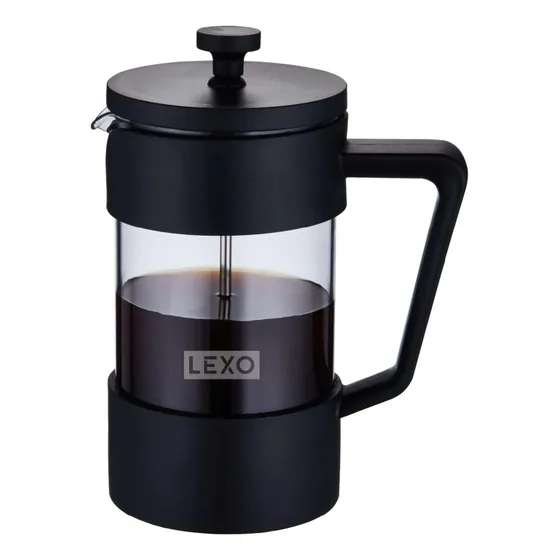 Cafetera Lexo 1 Litro Prensa Francesa Calidad Premium Embolo Color Negro