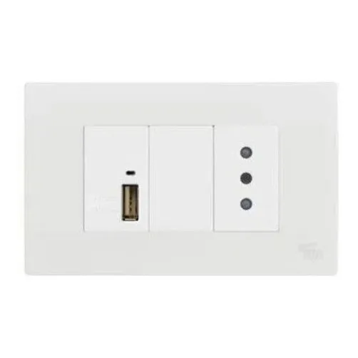 Art Dna Módulo Usb 5a/2.1a + Enchufe Simple 10a Blanco K-p03