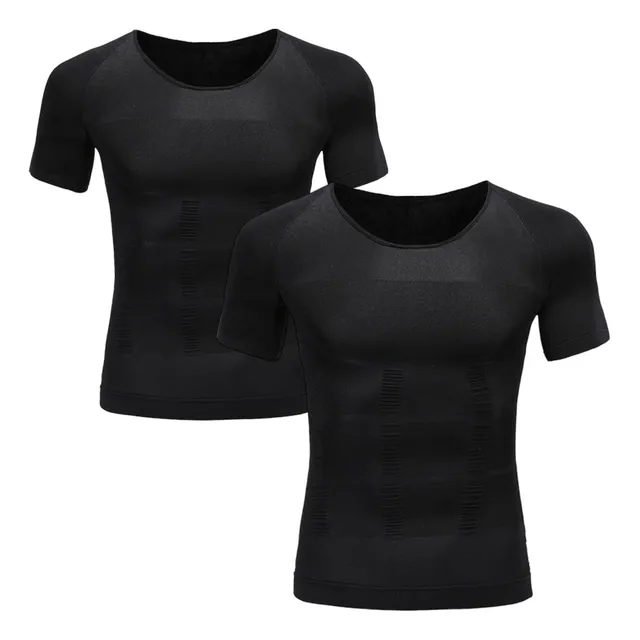Set X2 Poleras Compresion Hombre Faja Polera Reductora Manga
