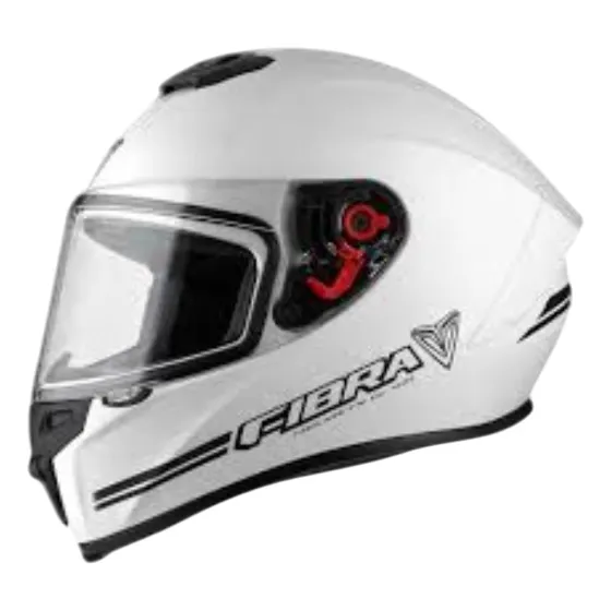Casco Para Moto Fibra Nzi Giga Blanco Brillo Blanco Solido Xl