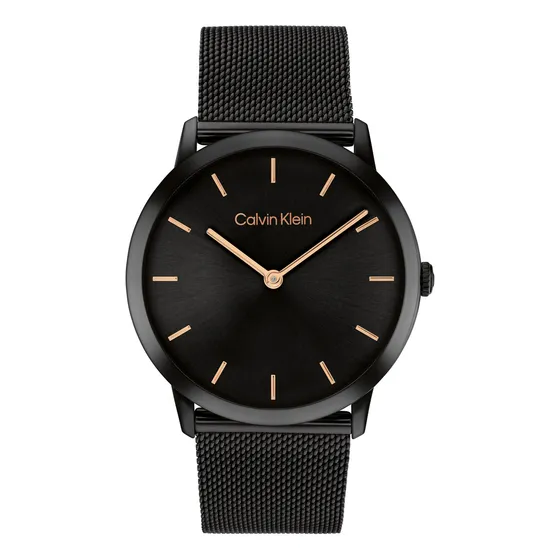 Reloj Clásico Clavin Klein Reinventado Correa Negro Bisel Negro Fondo Negro