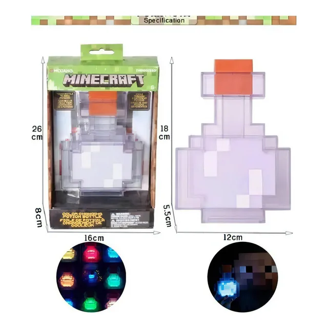 Lâmpada De Garrafa De Poção Que Muda De Cor Minecraft Com 8