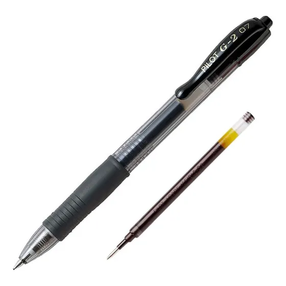 Bolígrafo Pilot G2 0.7 + Refill Exterior Negro