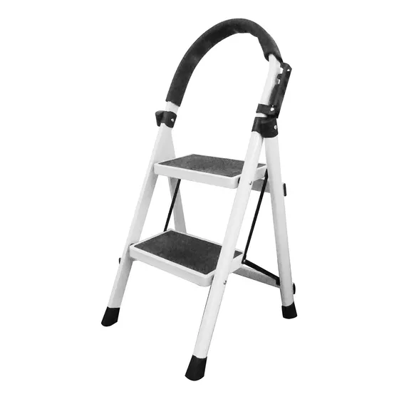 Escalera Taburete Plegable Halten 2 Peldaños Antideslizantes Color Blanco
